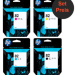 Tinte HP No.82 - schwarz Designjet 510 CH565A mit 3 HP Farbpatronen als kpl. SET